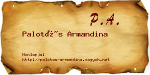 Palotás Armandina névjegykártya